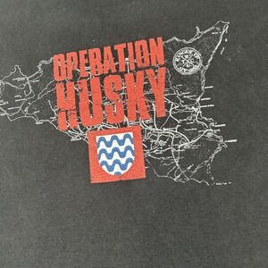 Ranger Up Operation Husky Shirt Mens Medium Black Military WWII Graphic Tee